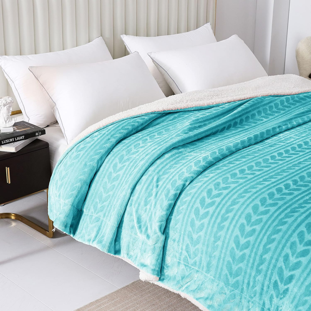 Luxurious King Size Reversible Sherpa Fleece Blanket – Soft & Warm Throw for Bed, Couch & Sofa