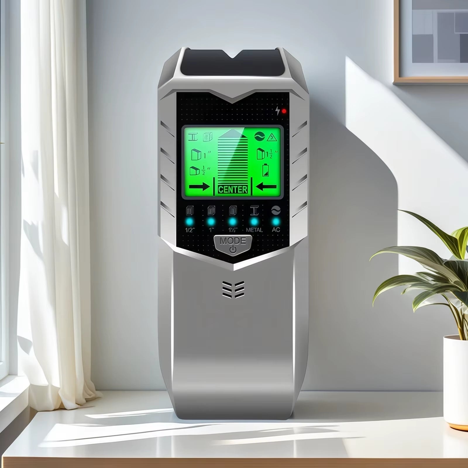 5-in-1 Handheld Metal Detector and Stud Finder - Versatile Current, Wire, Wood, and Post Scanner