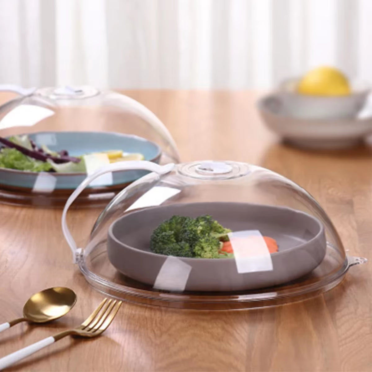 Microwave Splash-Proof Transparent Cover with Handle - Perfect for Oven Heating and Cooking!