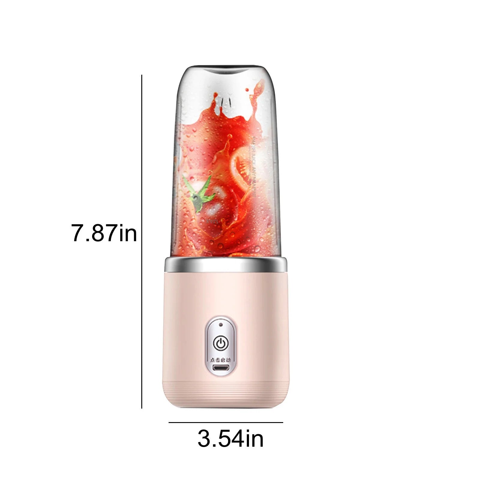Portable Mini Blender for Smoothies and Shakes - USB Rechargeable, 6 Blades, Travel-Friendly, Pink