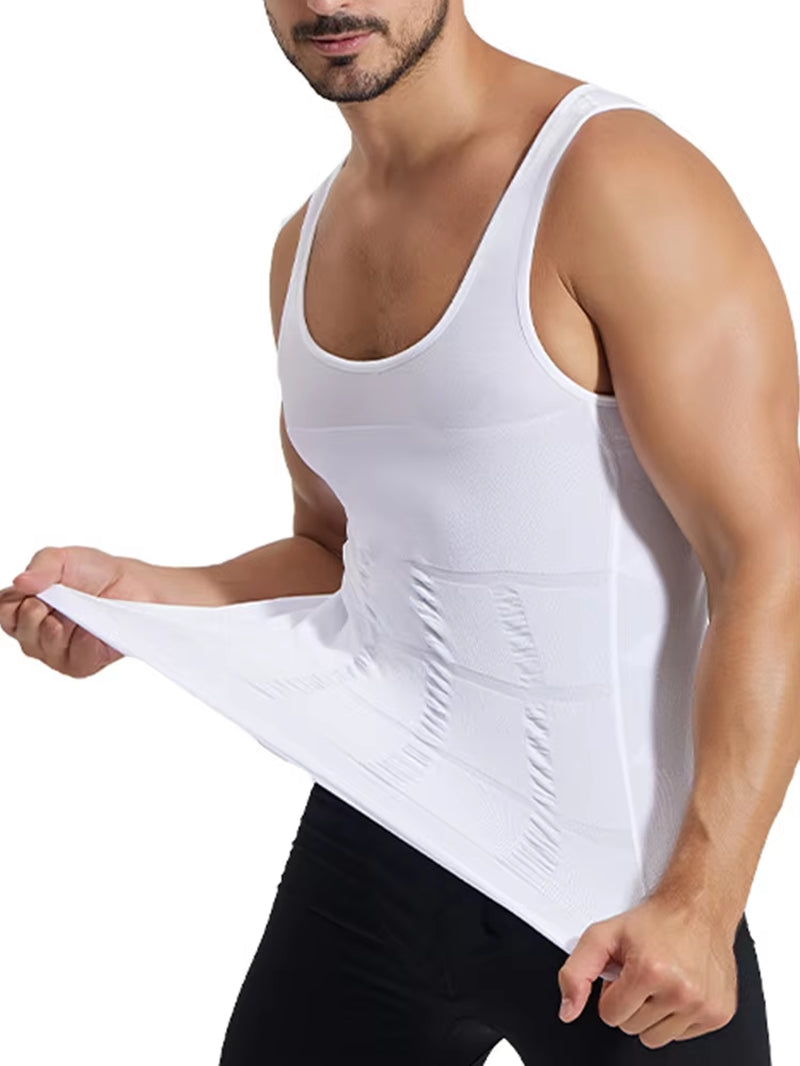 Men's Slimming Compression Shirt - Tummy Control Body Shaper & Waist Trainer Vest