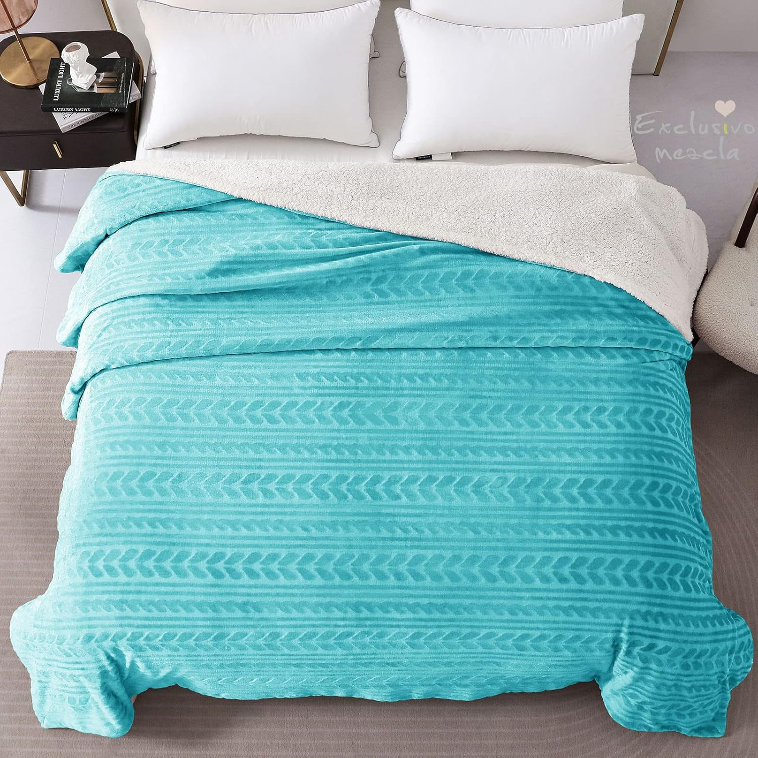 Luxurious King Size Reversible Sherpa Fleece Blanket – Soft & Warm Throw for Bed, Couch & Sofa