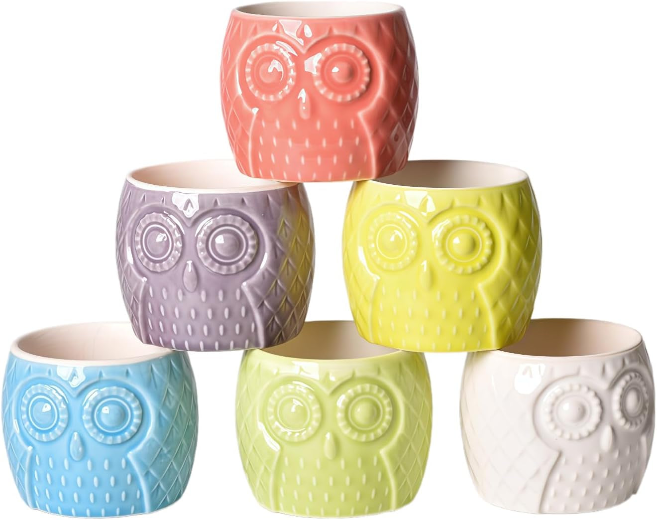 Adorable Owl-Shaped Ceramic Succulent Pots - Perfect for Cacti & Air Plants (White)