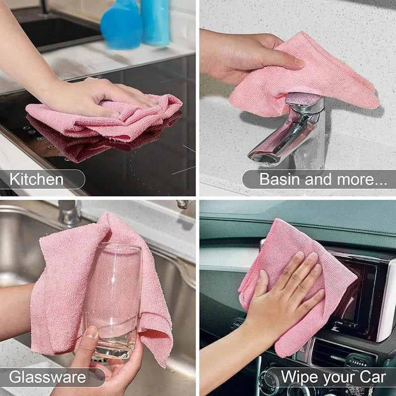Eco-Friendly Reusable Microfiber Cleaning Wipes - 20 Sheet Roll for Kitchen and Household Use
