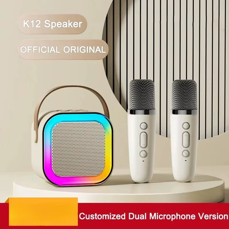 K12 Wireless Bluetooth Karaoke Microphone with Colorful Lights - Perfect for Meetings and Lectures!