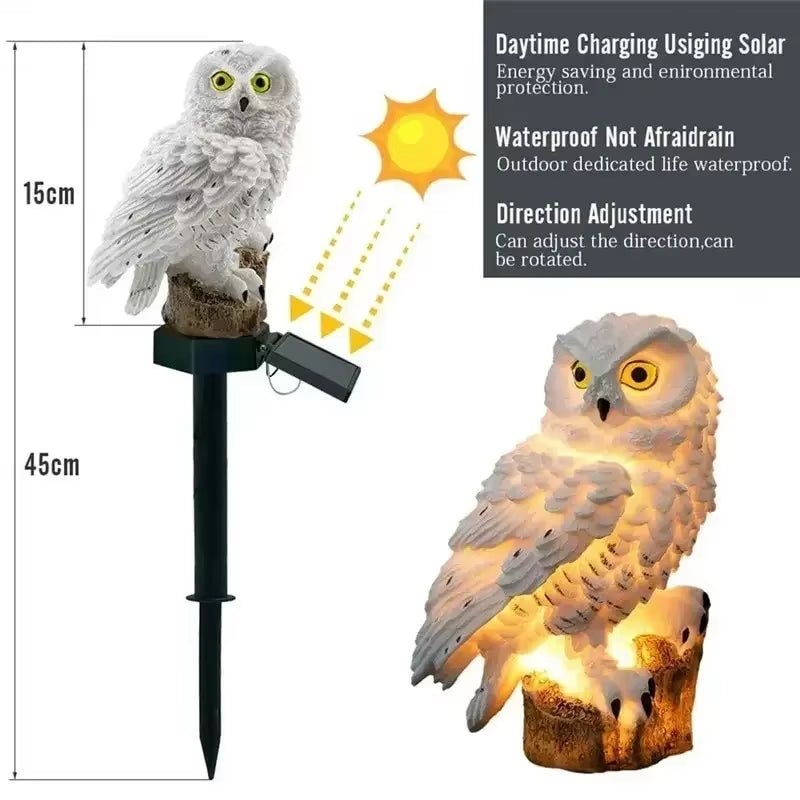 Illuminate Your Garden with Solar Owl LED Lawn Lamp – Waterproof Outdoor Christmas Light Decor