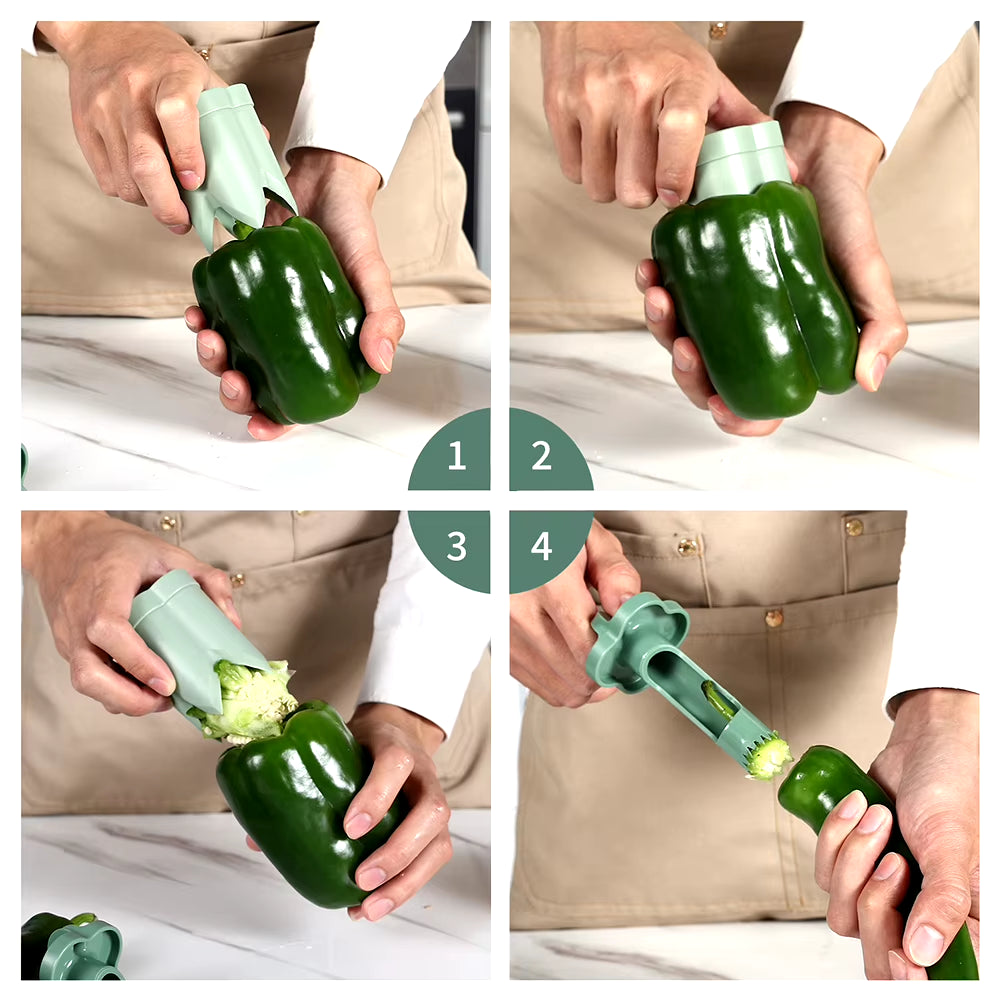 2-in-1 Portable Fruit and Vegetable Corer - Effortless Seed Removal Tool for Your Kitchen!