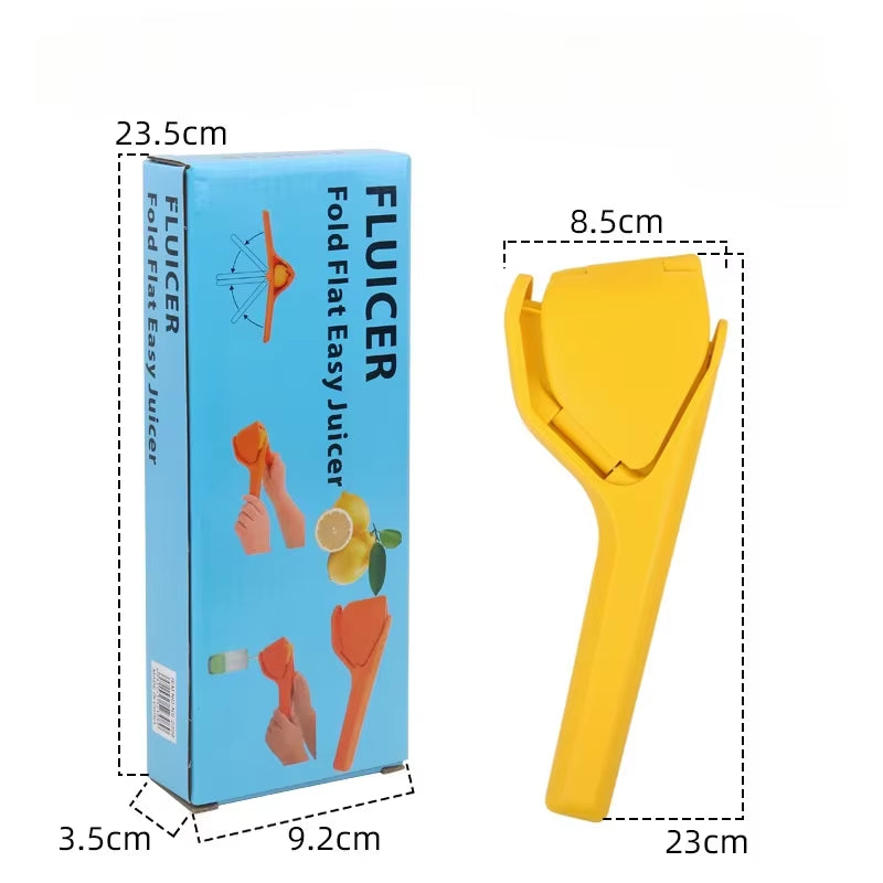 Max Juice Extraction Lemon Lime Squeezer - Easy-to-Use Flat Design with Built-in Strainer and Leverage for Maximum Juice Output - Bright Yellow