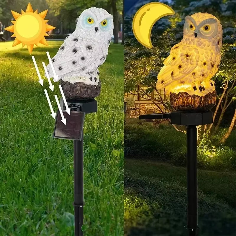 Illuminate Your Garden with Solar Owl LED Lawn Lamp – Waterproof Outdoor Christmas Light Decor