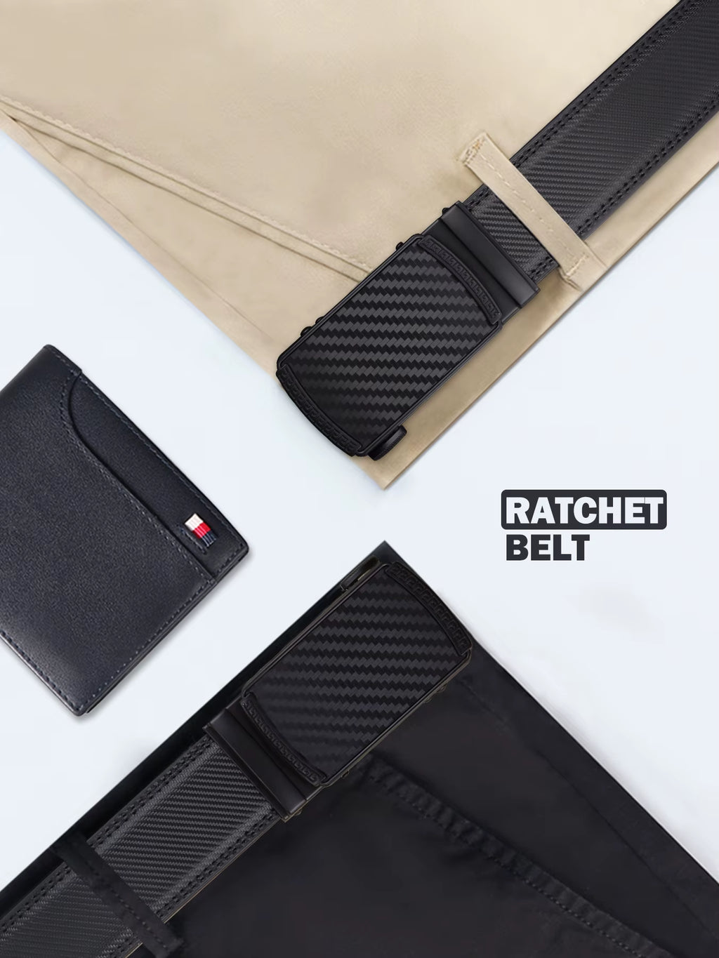 Genuine Leather Men's Adjustable Ratchet Dress Belt with Automatic Alloy Buckle - Perfect Business Gift for Dad