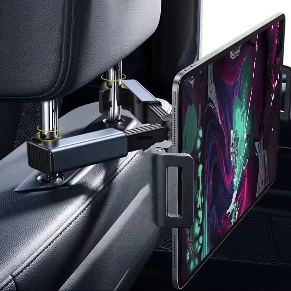 Car Back Seat Headrest Phone Holder Stretchable Tablet Stand Rear Pillow Adjustment Bracket for 4.7-12.9 Inch Ipad Pro Air Mini