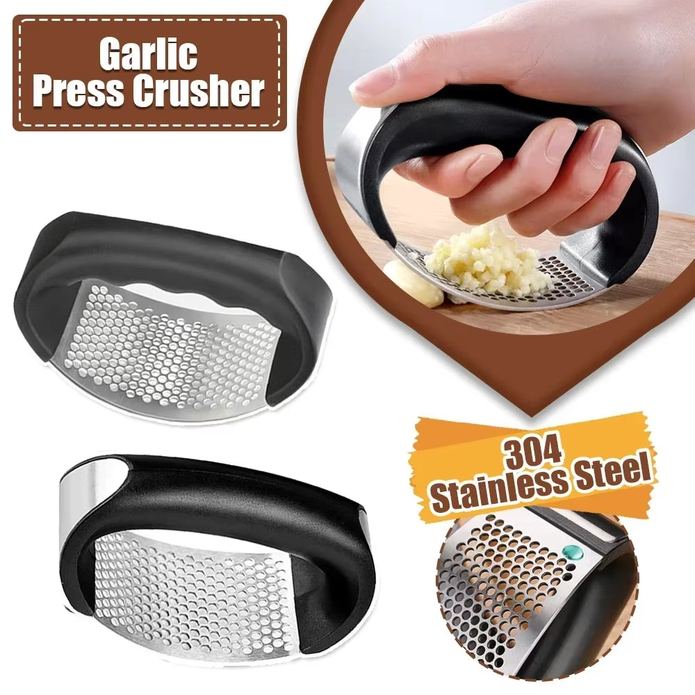 Premium Stainless Steel Garlic Press & Chopper - Effortless Garlic Crushing for Delicious Meals!