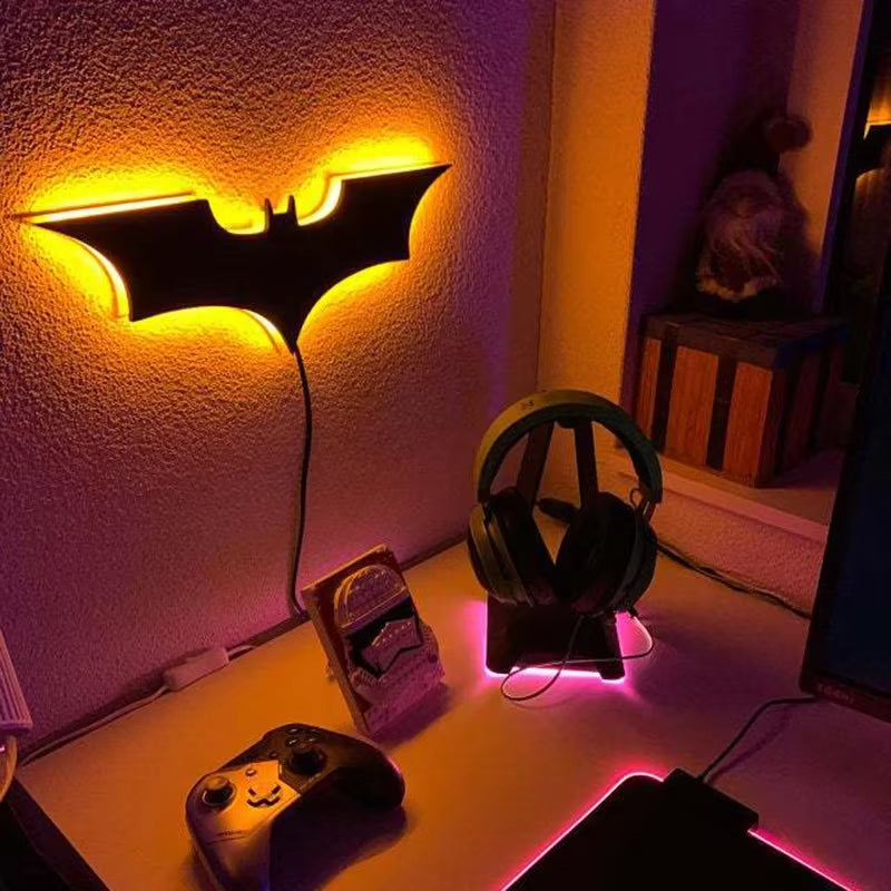 Enchanting 3D RGB Bat Wall Lamp - Remote-Controlled LED Decor for Bedroom, Living Room, and More!