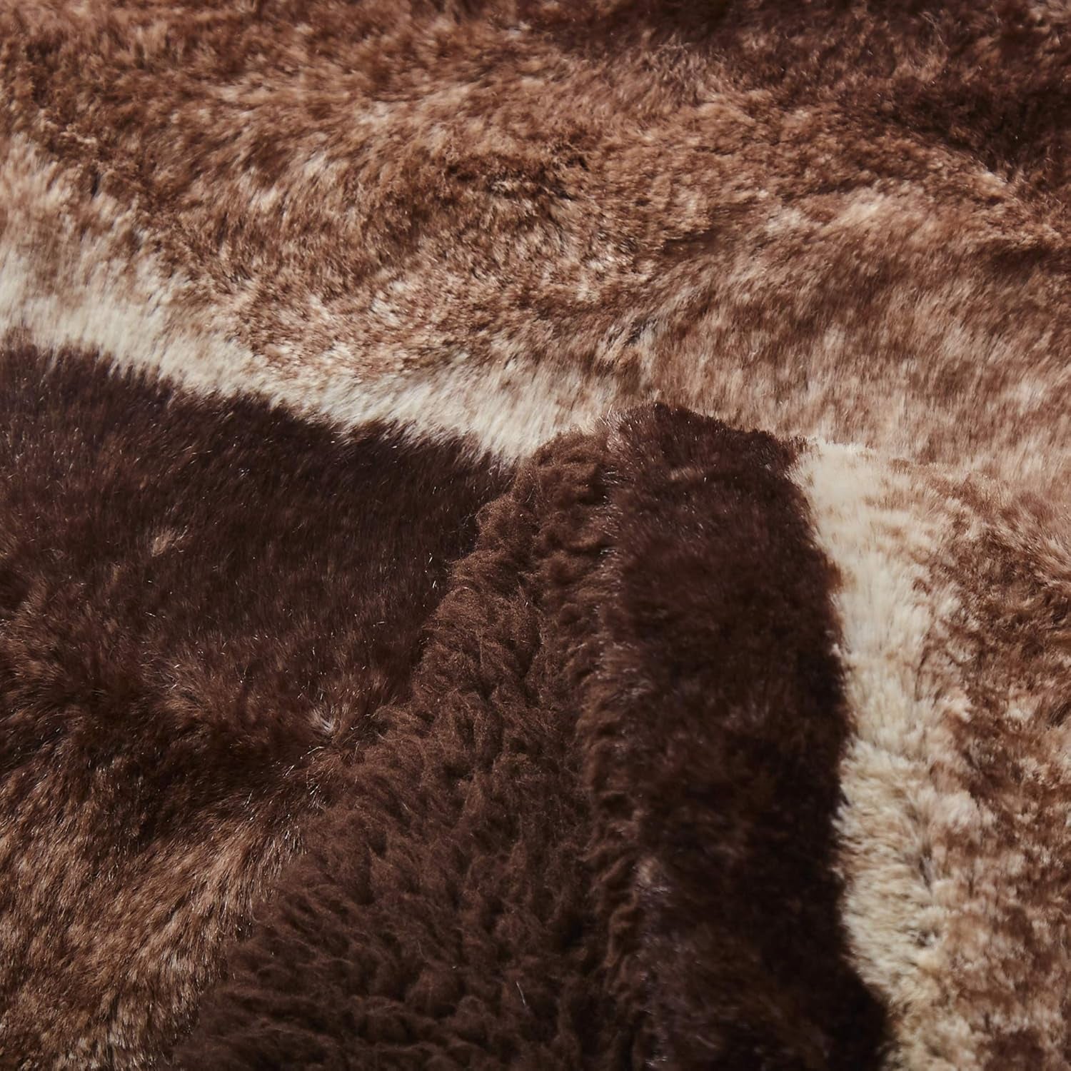Luxuriously Soft Tache Chocolate Brown Striped Faux Fur Throw Blanket - 50x60 - Perfect for Cozy Warmth