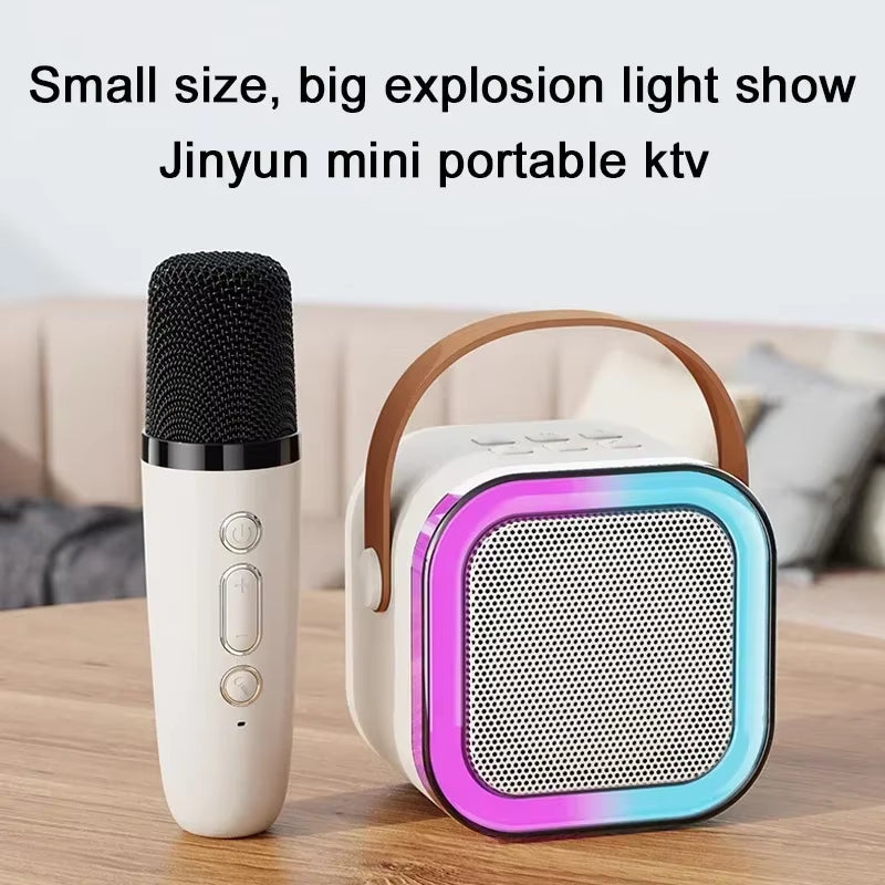 K12 Wireless Bluetooth Karaoke Microphone with Colorful Lights - Perfect for Meetings and Lectures!
