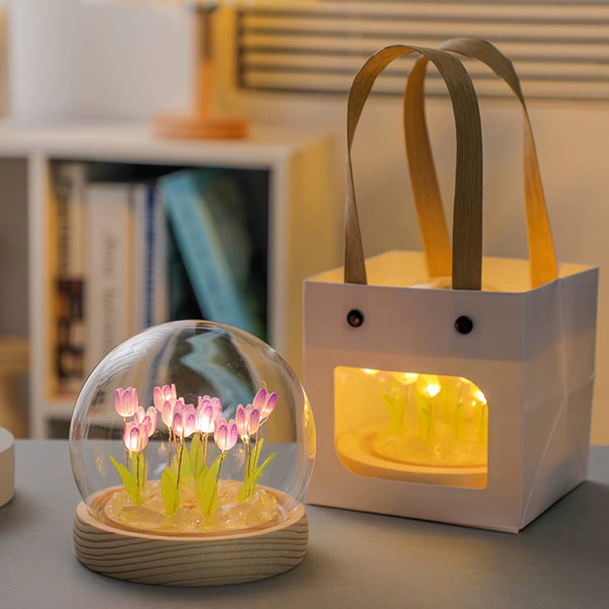 Charming Tulip Night Light - Battery Operated LED Flower Table Lamp (10/20 Pcs) for a Cozy DIY Ambiance