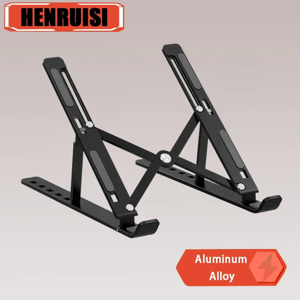 Foldable Portable Aluminum Laptop Stand - Adjustable MacBook Holder & Notebook Support for Ultimate Comfort