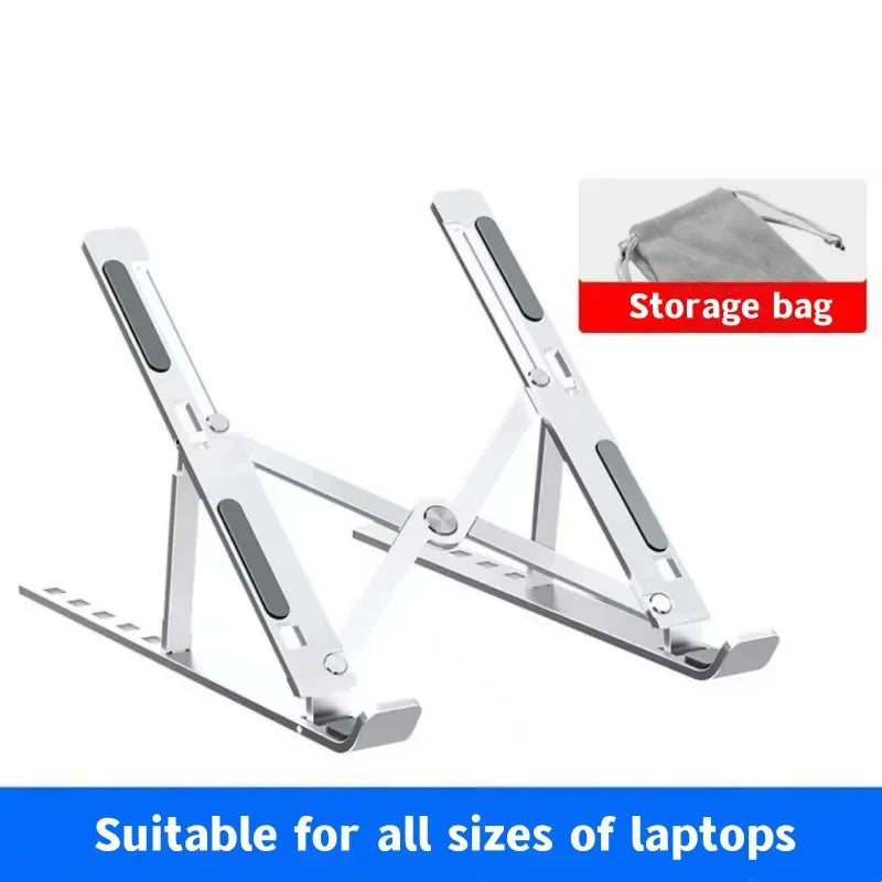 Foldable Portable Aluminum Laptop Stand - Adjustable MacBook Holder & Notebook Support for Ultimate Comfort