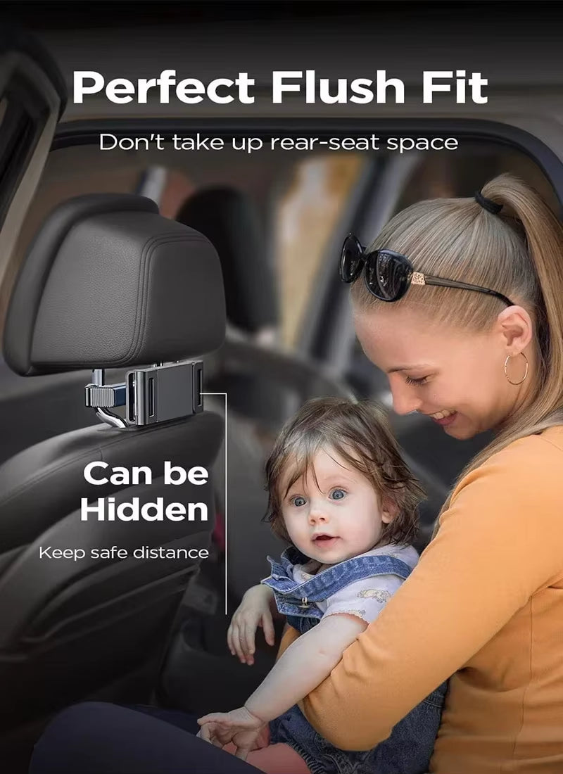 Car Back Seat Headrest Phone Holder Stretchable Tablet Stand Rear Pillow Adjustment Bracket for 4.7-12.9 Inch Ipad Pro Air Mini