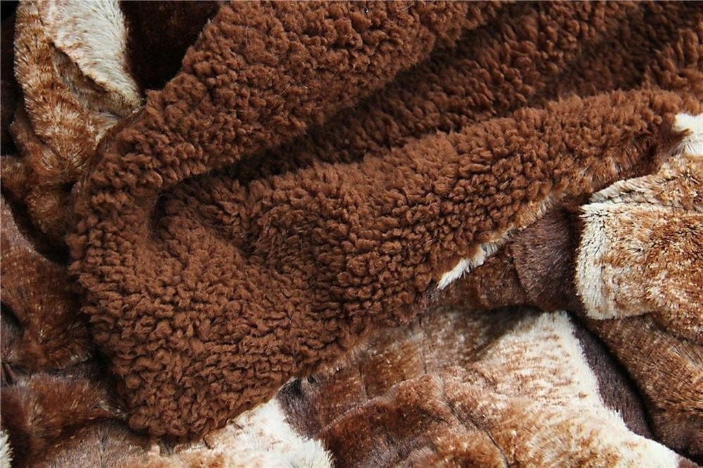 Luxuriously Soft Tache Chocolate Brown Striped Faux Fur Throw Blanket - 50x60 - Perfect for Cozy Warmth