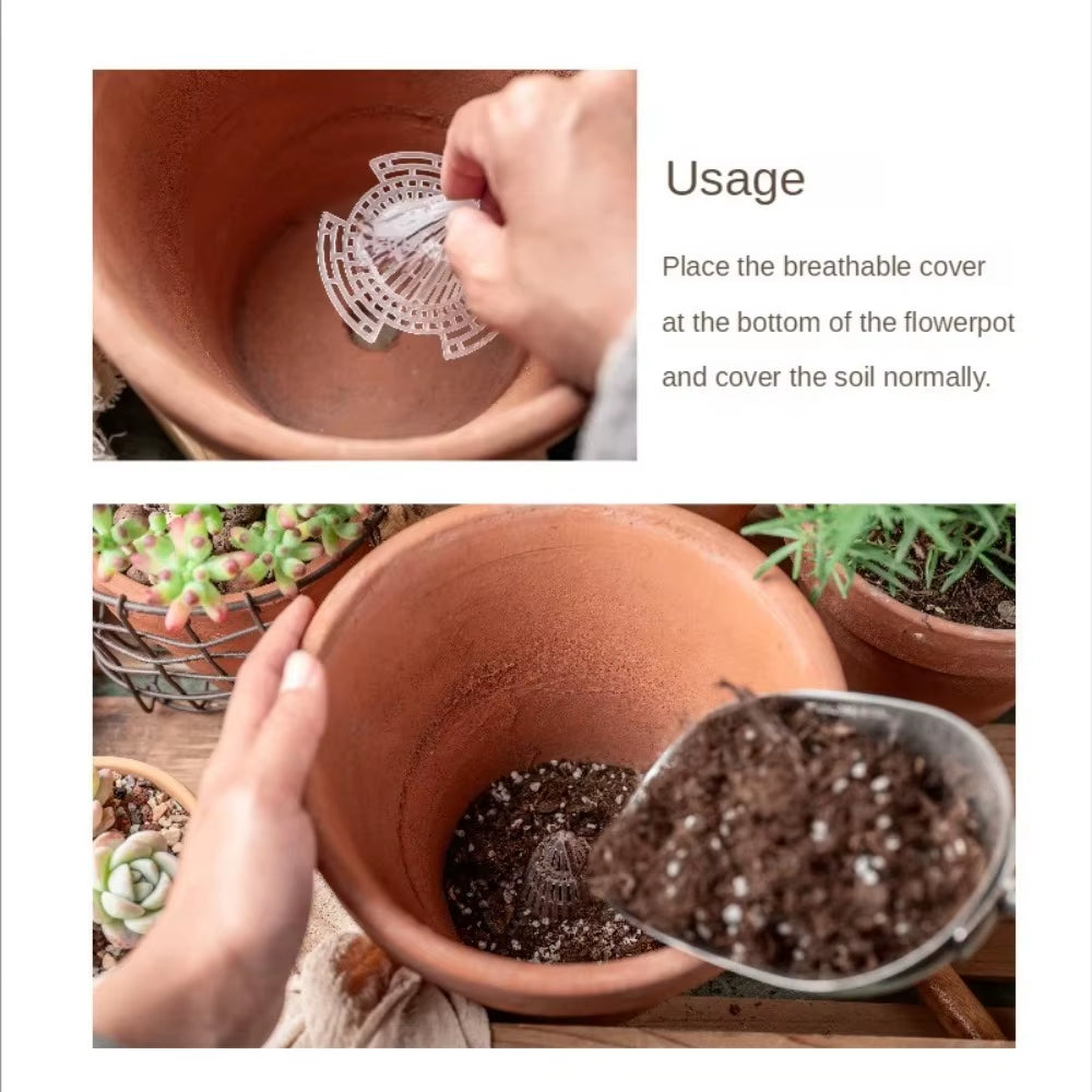 10-Pack Leakproof Flower Pot Mesh Mats - Prevent Soil Loss with Breathable Conical Grids
