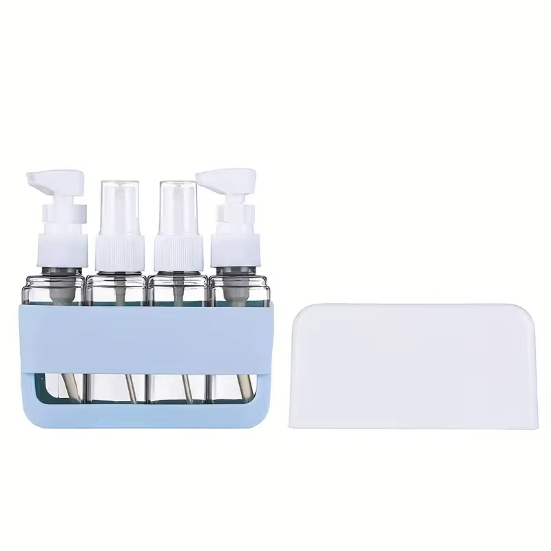 Travel-Ready Mini Shampoo Dispenser Set – Refillable Toiletry Bottles for Shampoo, Lotion & More