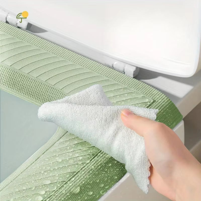 2-Pack High Foam Waterproof Washable Toilet Seat Covers - Cozy Winter Design