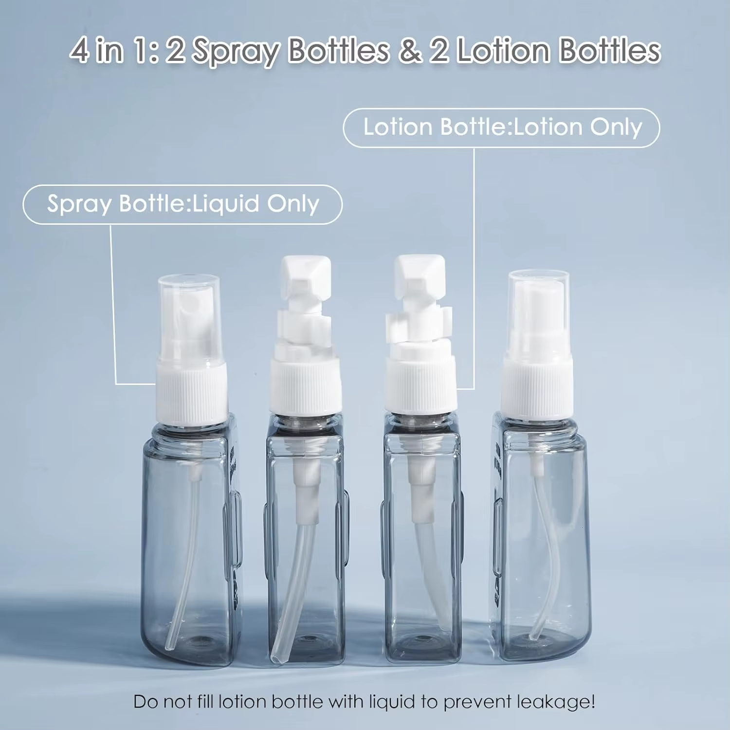 Travel-Ready Mini Shampoo Dispenser Set – Refillable Toiletry Bottles for Shampoo, Lotion & More