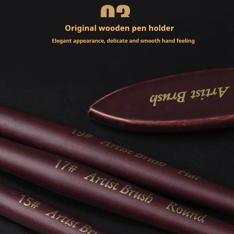 25-Piece Artist Paint Brush Set with Wooden Handles and Scraper - Perfect for Acrylic, Oil, and Gouache Painting