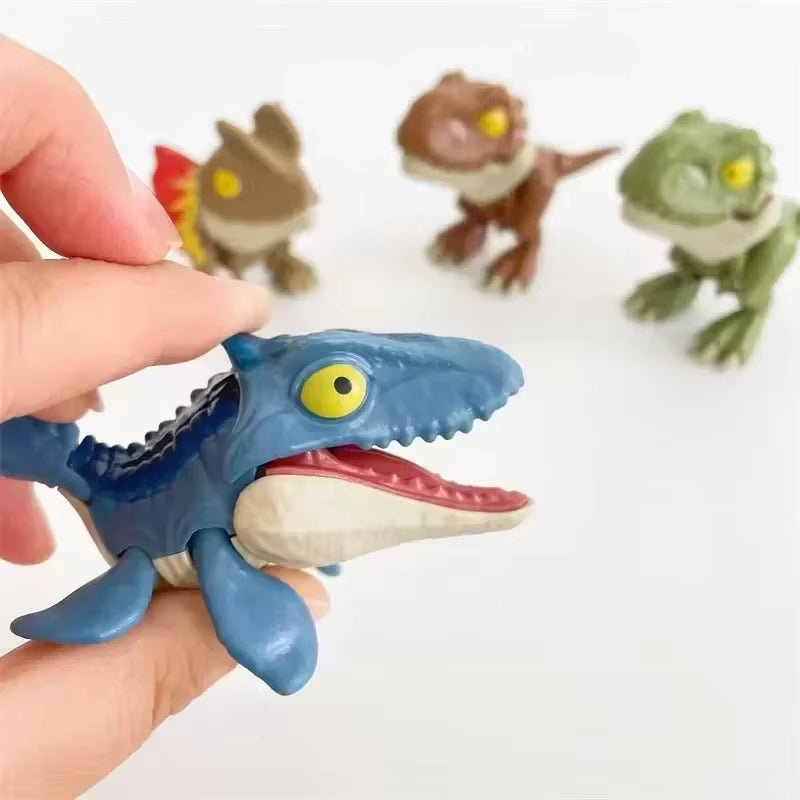 Interactive Finger Dinosaur Action Figures - Fun Dino Eggs & Tricky Tyrannosaurus Models (5/10 Pcs)