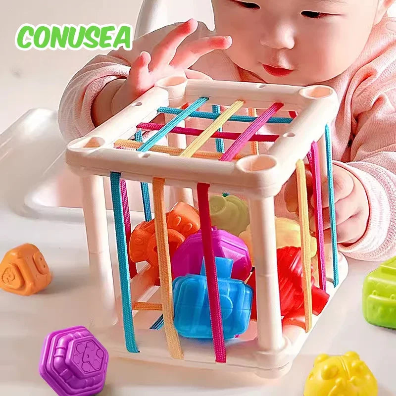 Engaging Montessori Stack & Pull Blocks for Sensory Development - Ideal Educational Toys for Babies 0-12 Months