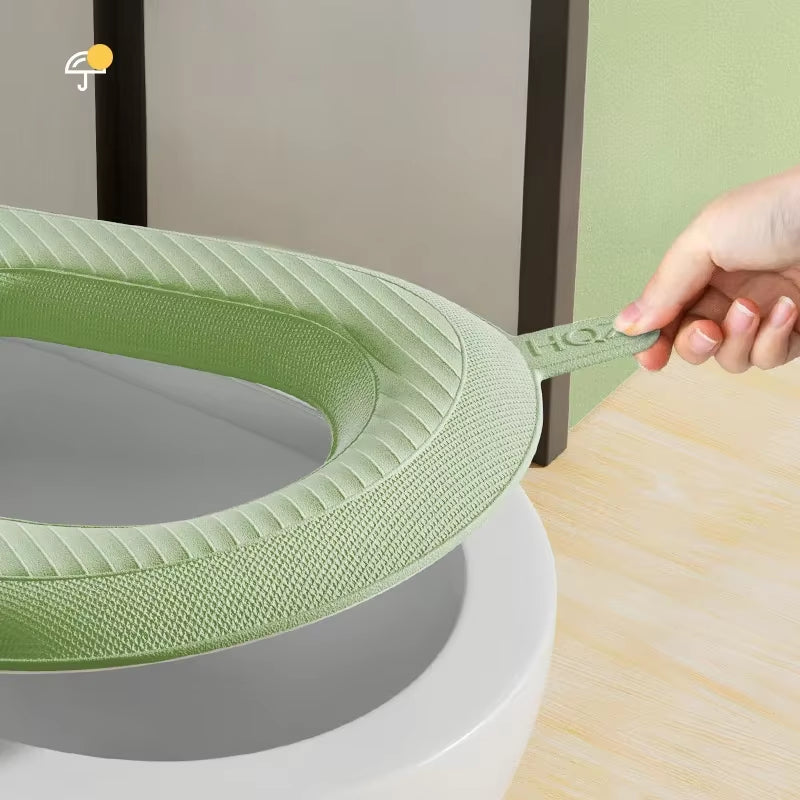2-Pack High Foam Waterproof Washable Toilet Seat Covers - Cozy Winter Design