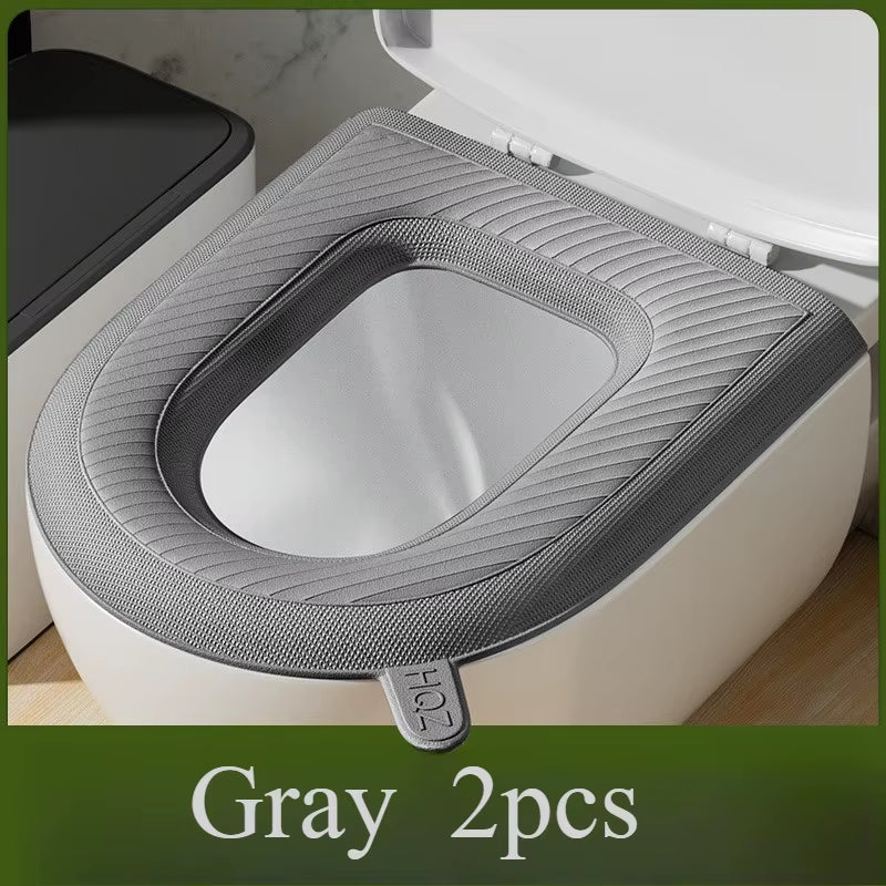 2-Pack High Foam Waterproof Washable Toilet Seat Covers - Cozy Winter Design