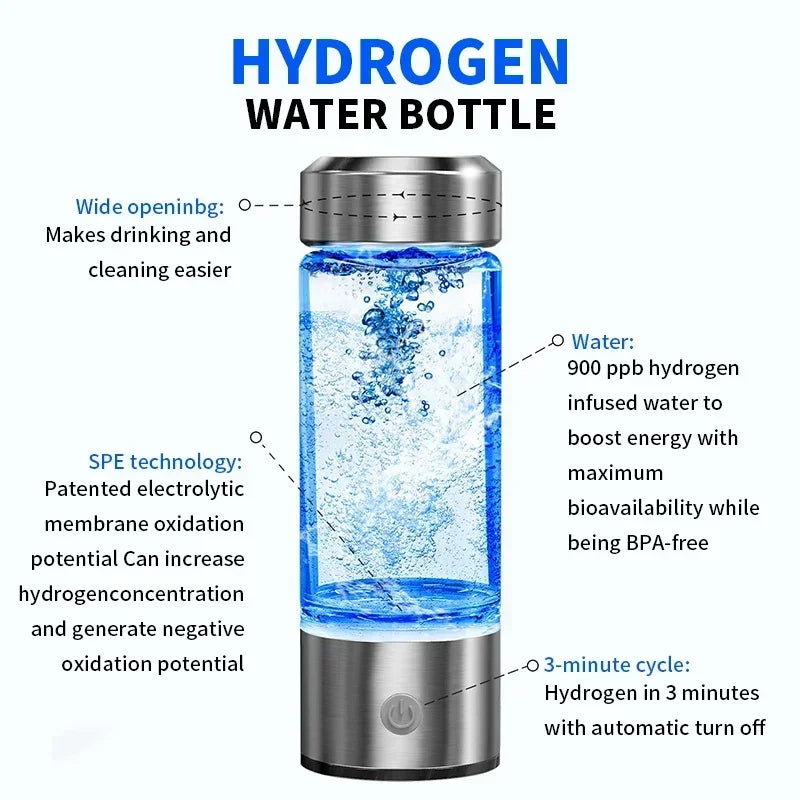 Hydrogen Oxygen Water Cup - Dual Chamber H2 Inhalation & Lonizer for Ultimate Hydration and Health