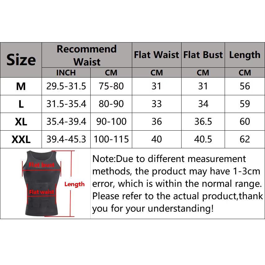 Men's Slimming Compression Shirt - Tummy Control Body Shaper & Waist Trainer Vest