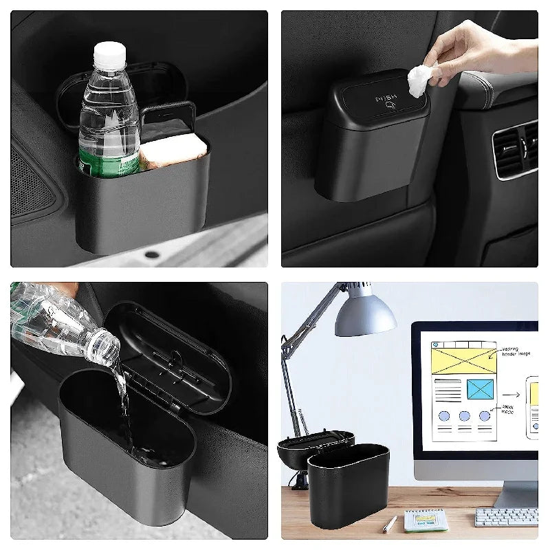 Compact 3-Pack Car Trash Can with Lid - Includes 60 Leak-Proof Garbage Bags for Ultimate Cleanliness on the Go