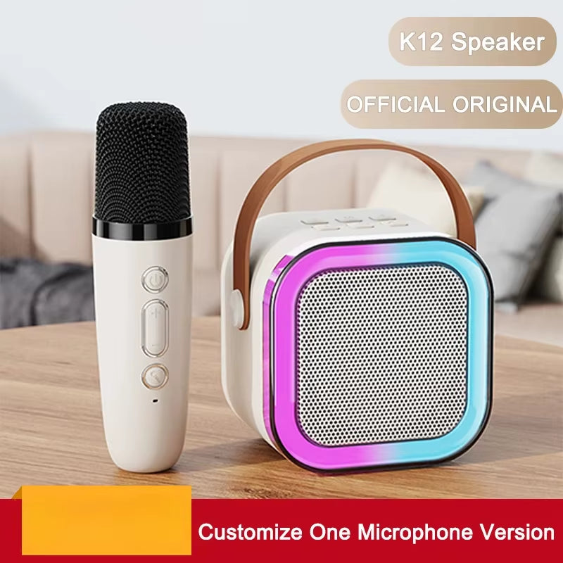 K12 Wireless Bluetooth Karaoke Microphone with Colorful Lights - Perfect for Meetings and Lectures!