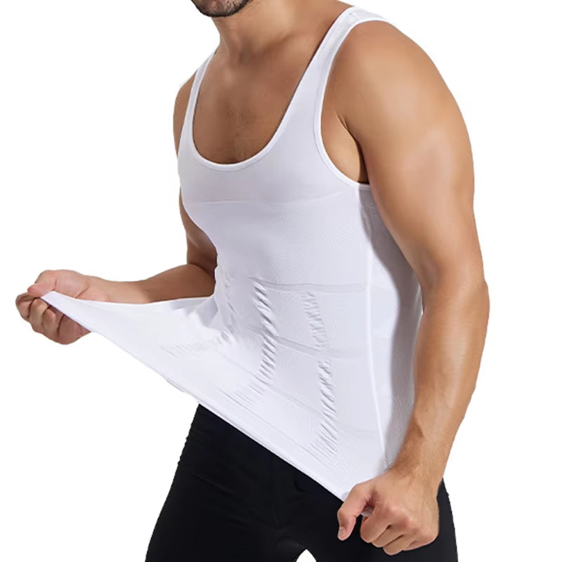 Men's Slimming Compression Shirt - Tummy Control Body Shaper & Waist Trainer Vest