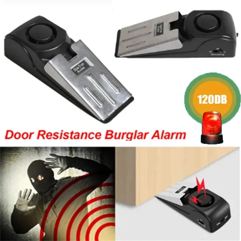 120Db Wireless Door Stop Alarm - Mini Anti-Theft Wedge for Home & Travel Security