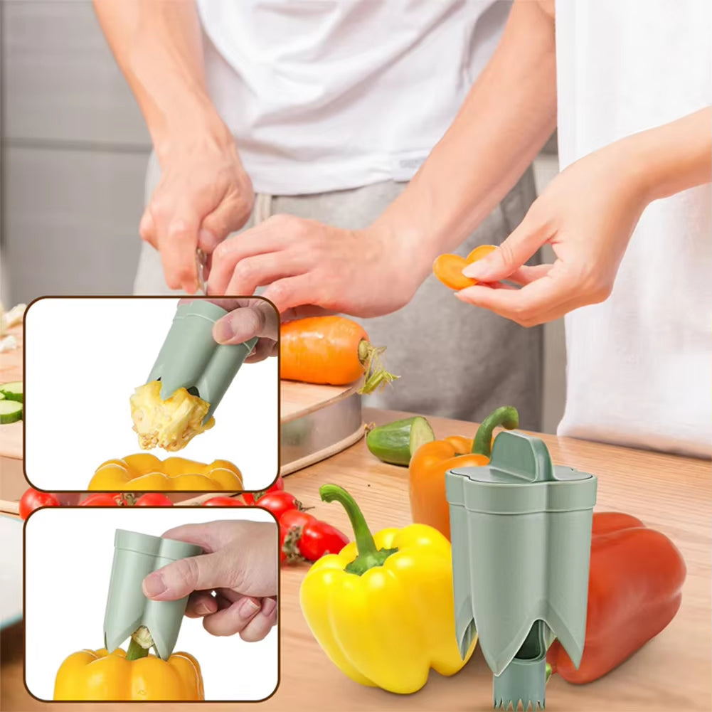 2-in-1 Portable Fruit and Vegetable Corer - Effortless Seed Removal Tool for Your Kitchen!